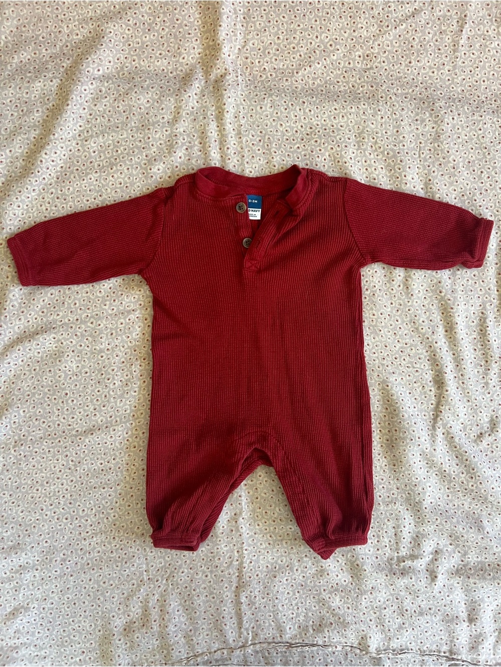 red waffle romper